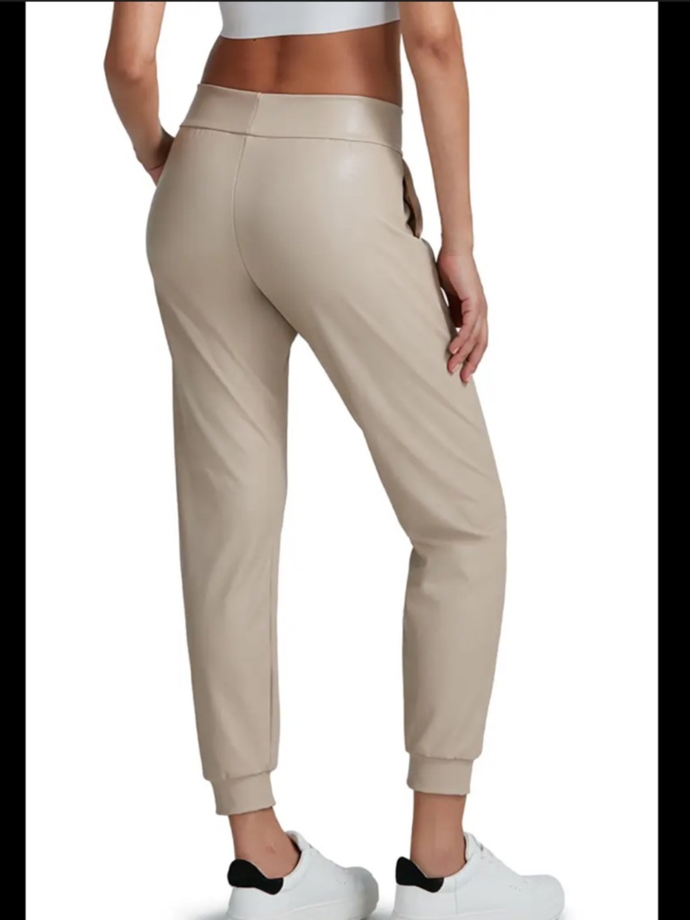 Nwt Commando Faux Leather Jogger Pants - Cream sz XL #W3